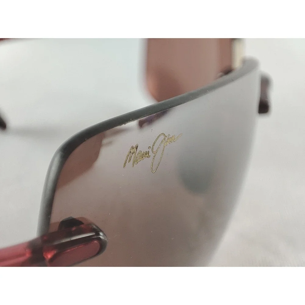 Maui Jim Splash MJ-577 Rimless Polarized Sunglasses Red Bronze Lens Japan + Case